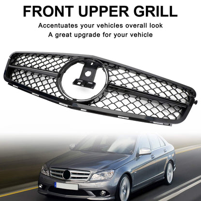 ??Front Bumper Grille Grill For C-Class Benz W204 C300 C350 2008-2014 2013 w/LED