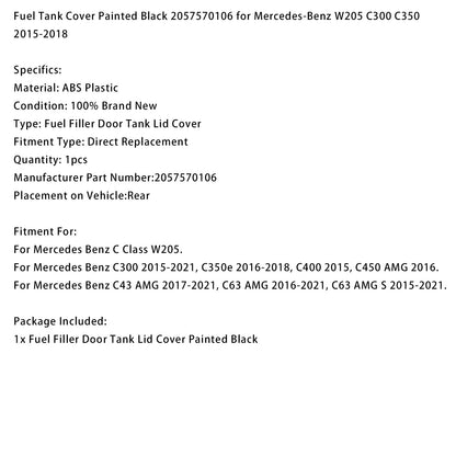 Fuel Tank Cover Painted Black  for Mercedes-Benz W205 C300 C350 2015-2018