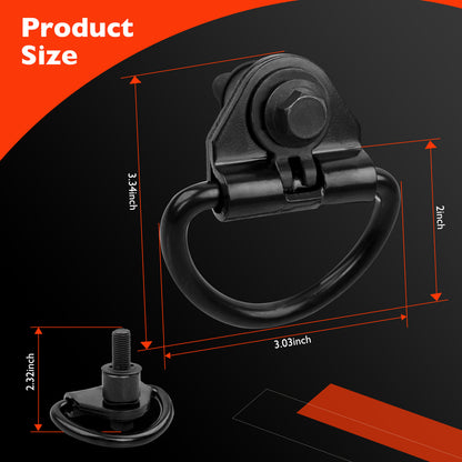 6x Black Steel Rear Cargo D-Hooks For 2015-2024 Ford Transit 150 250 350 350HD