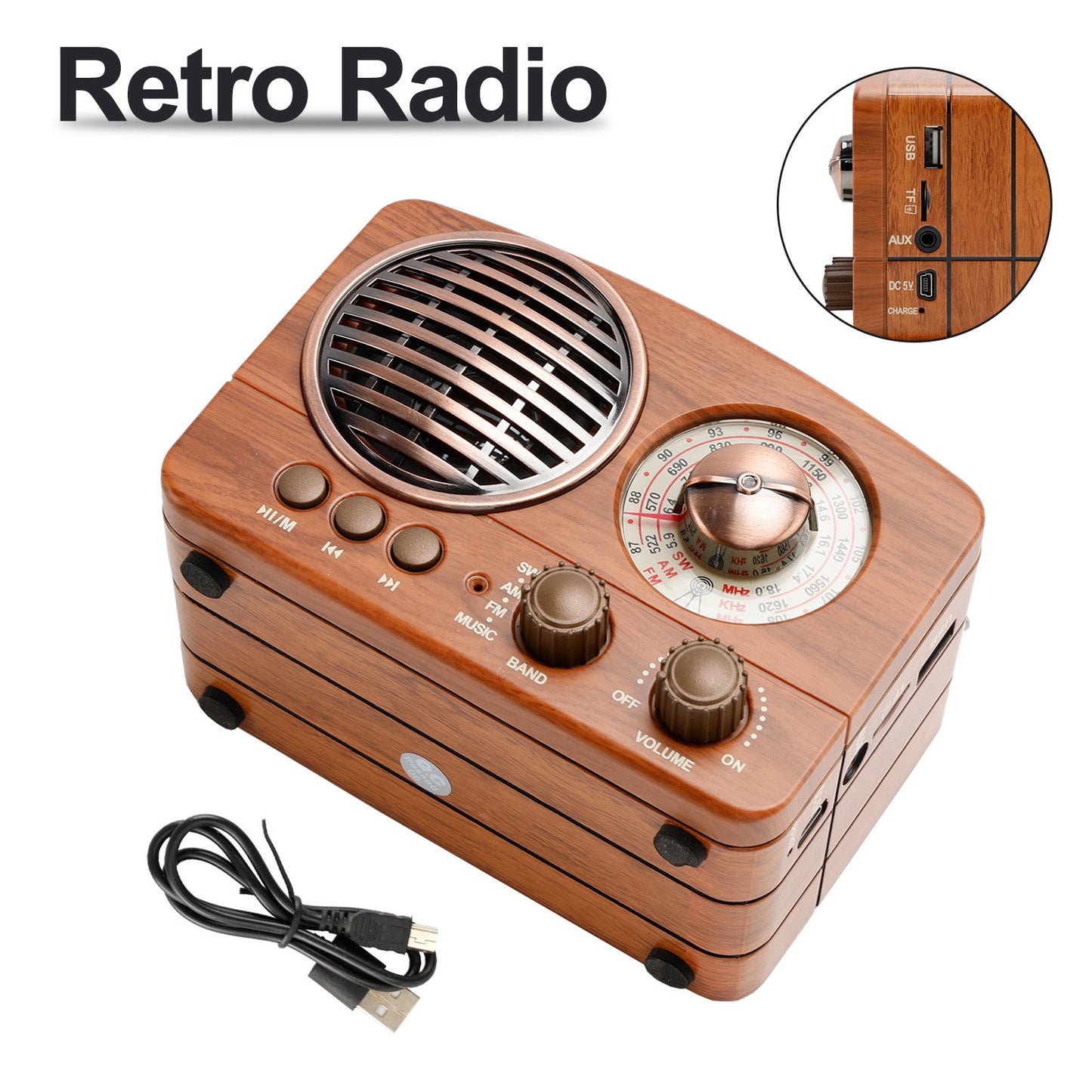 Retro-Style Decorative Radio Mini Multifunction Music Player Bluetooth Speaker*