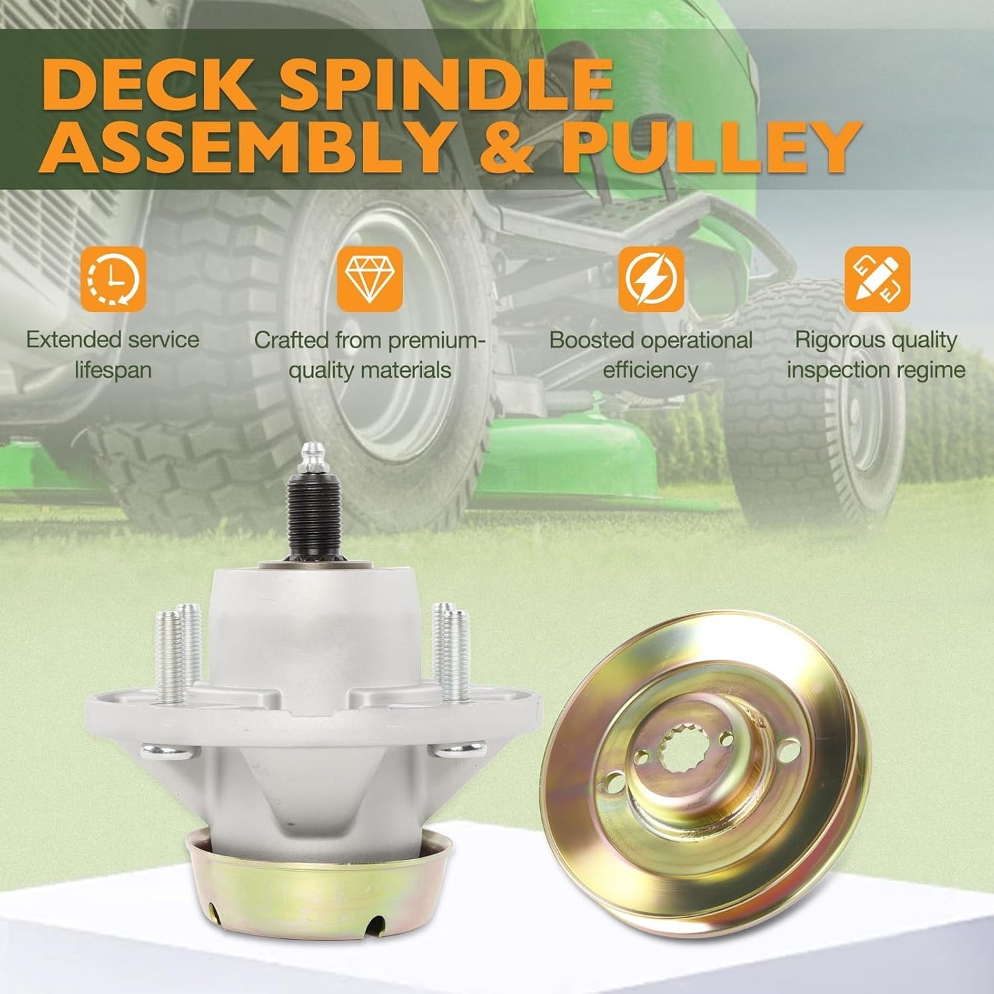 3x AM124498 Deck Spindle & Pulley For 48" 54" John Deere Z425 Z435 Z445 M163464