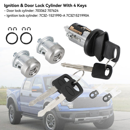 Ignition & Door Lock Cylinder With 4 Keys 703362 For Ford F150 F250 F350 F450 US