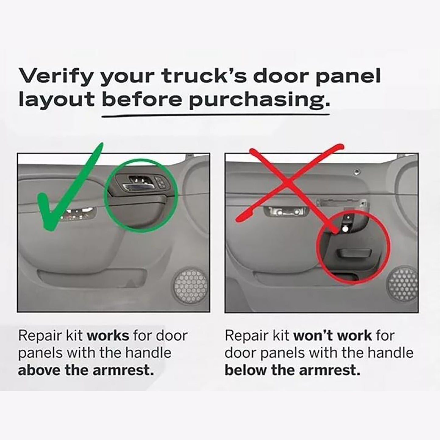 80994 Front Left Door Armrest Repair Kit BLACK (27 inch) For Chevrolet/GMC