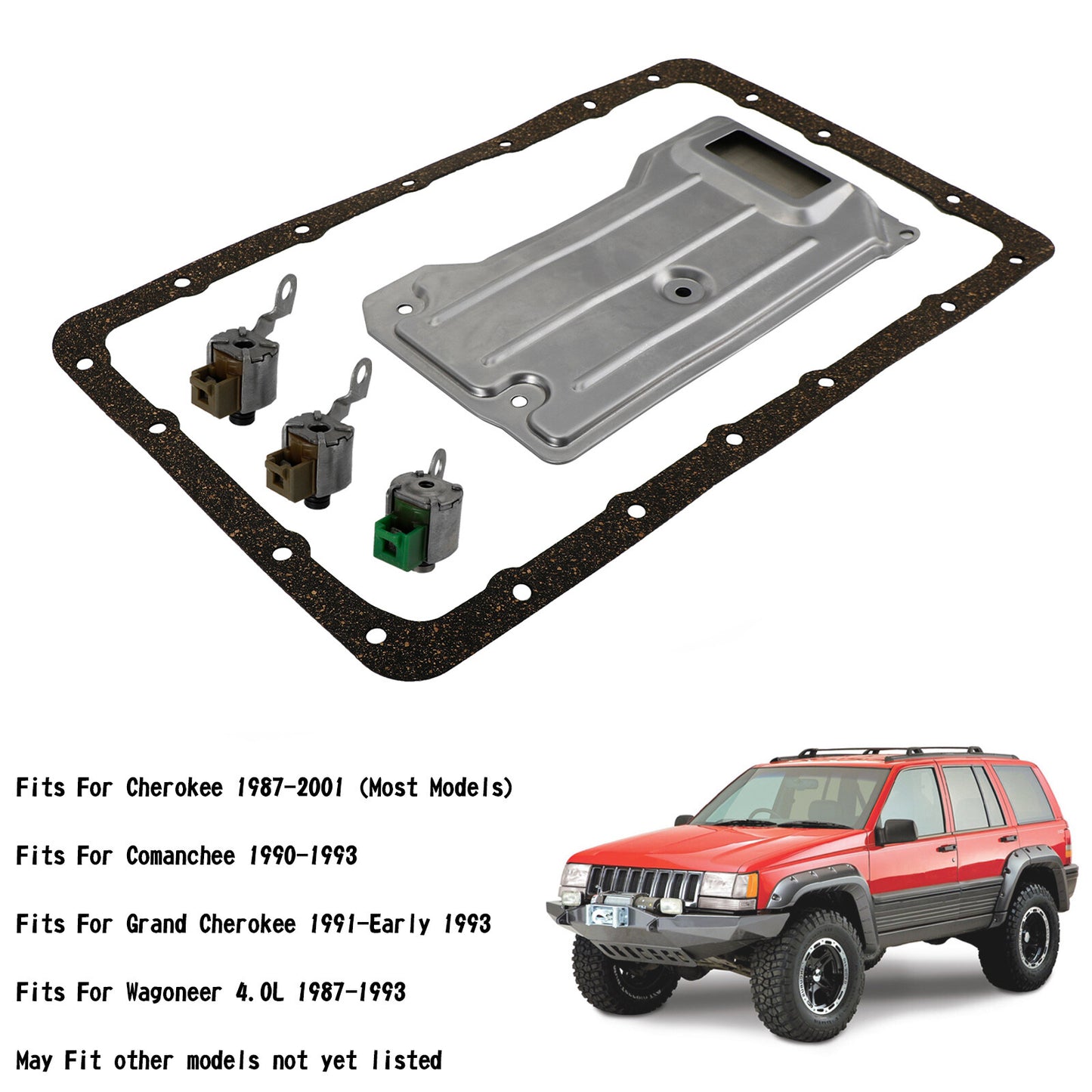 A340 AW4 Transmission Solenoid Service Filter TCC Lock Up Shift 21347 For Jeep/