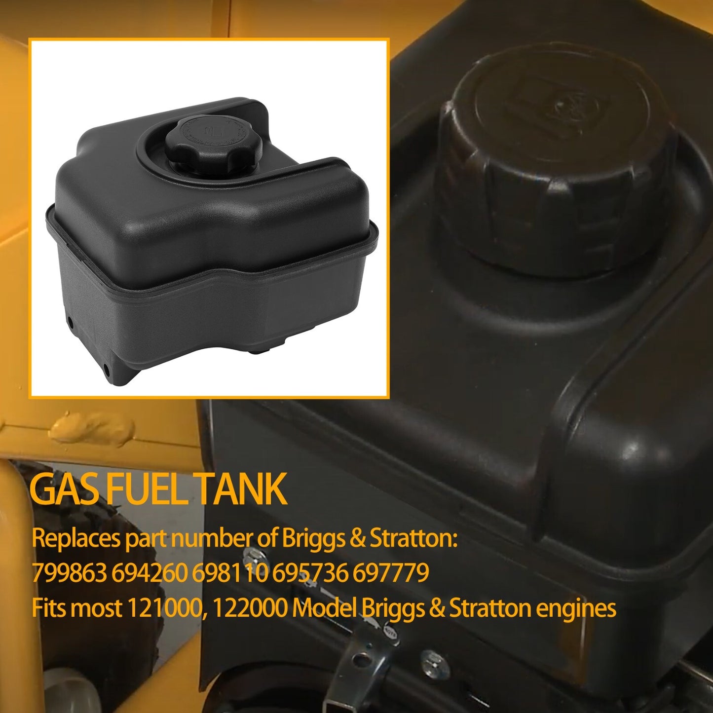 799863 Fuel Gas Tank with Cap Engine Fuel Tank Fit for Briggs & Stratton 694260