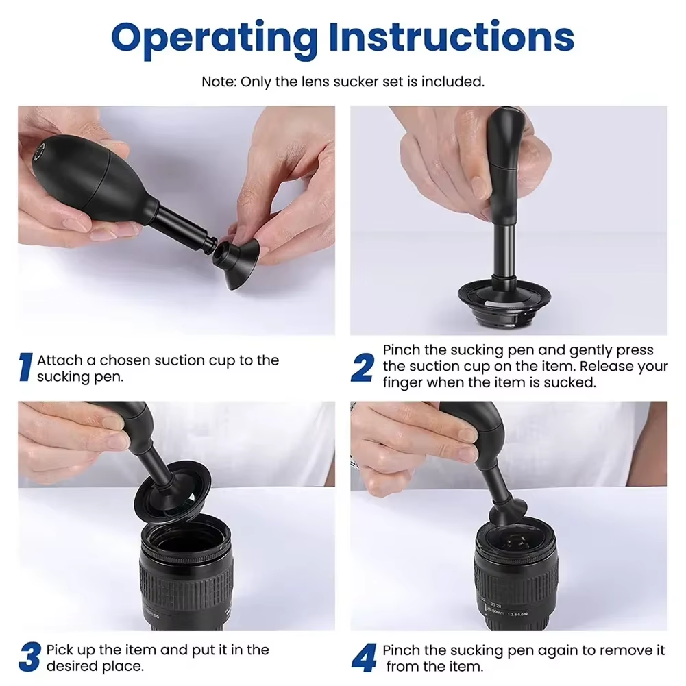 Camera Lens Repair Tool Kit Lens Sucker Kit Lens Suction Cup Pen Antistatic