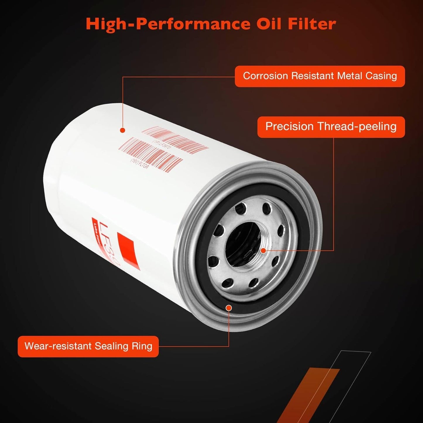 4X LF3970 Oil Filter For Fleetguard Cummins ISB QSB 5.9L 6.7L Diesel Engine