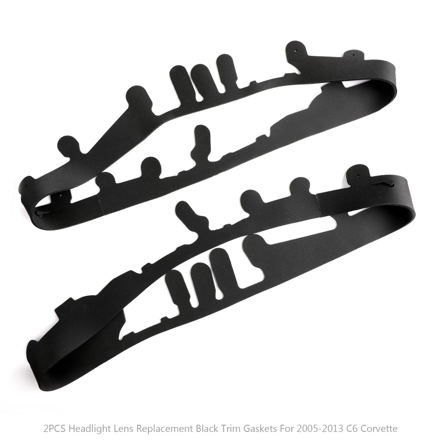 ??2PCS Headlight Lens Replacement Black Trim Gaskets For 2005-2013 C6 Corvette