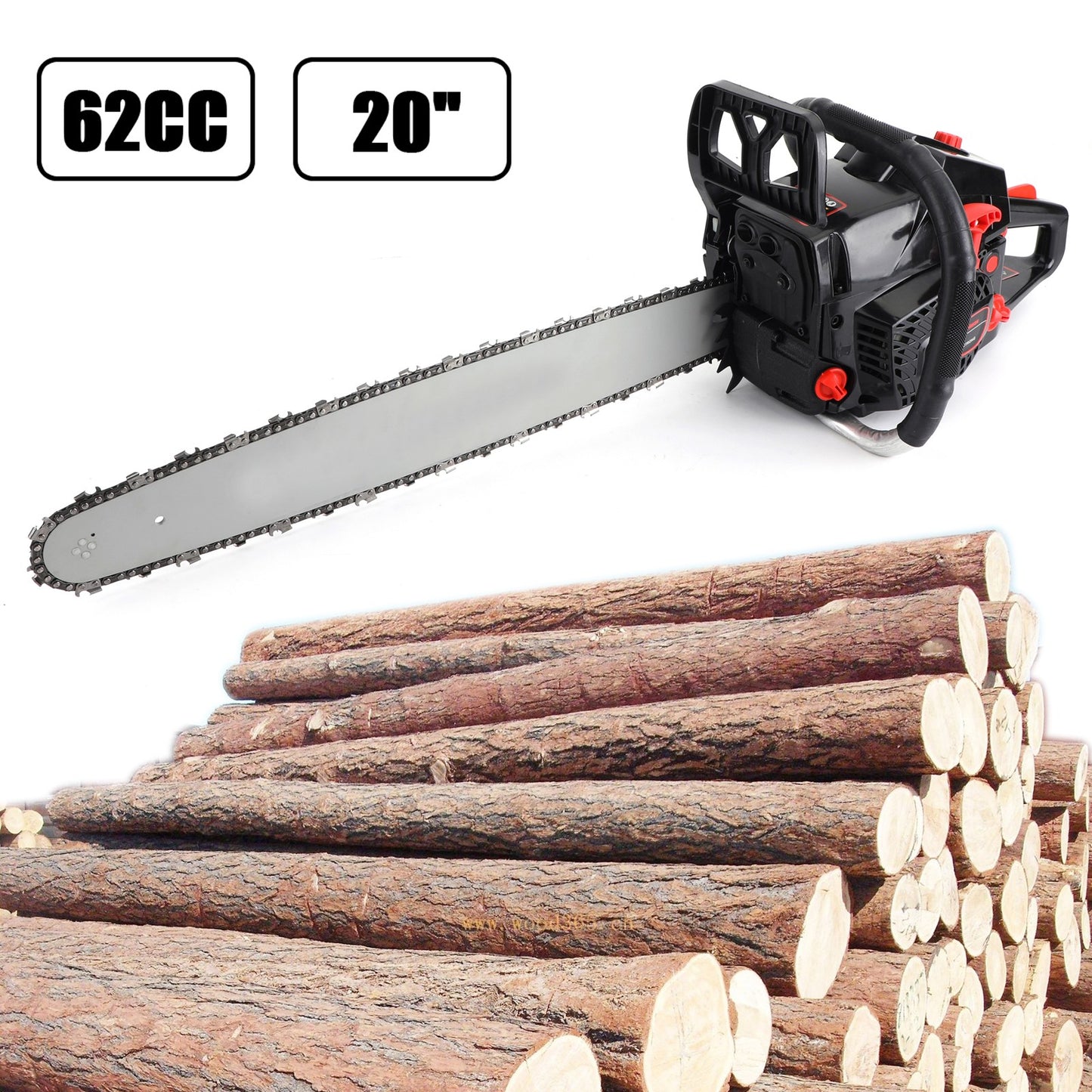 ??62cc Gas Chainsaw 20" Bar Gasoline Powered Chain Saw 2 Cycle Engine Cutting