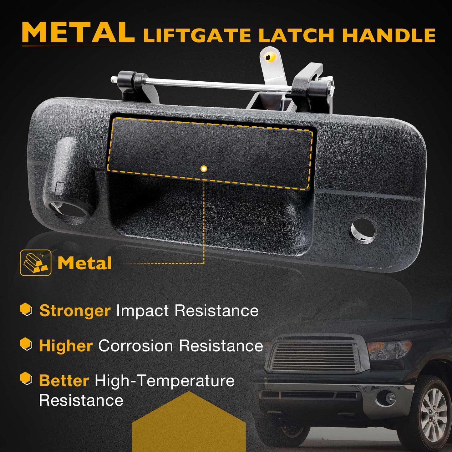 Metal Tailgate Handle w/ Lock & Camera Accessories Kit For 2007-13 Toyota Tundra