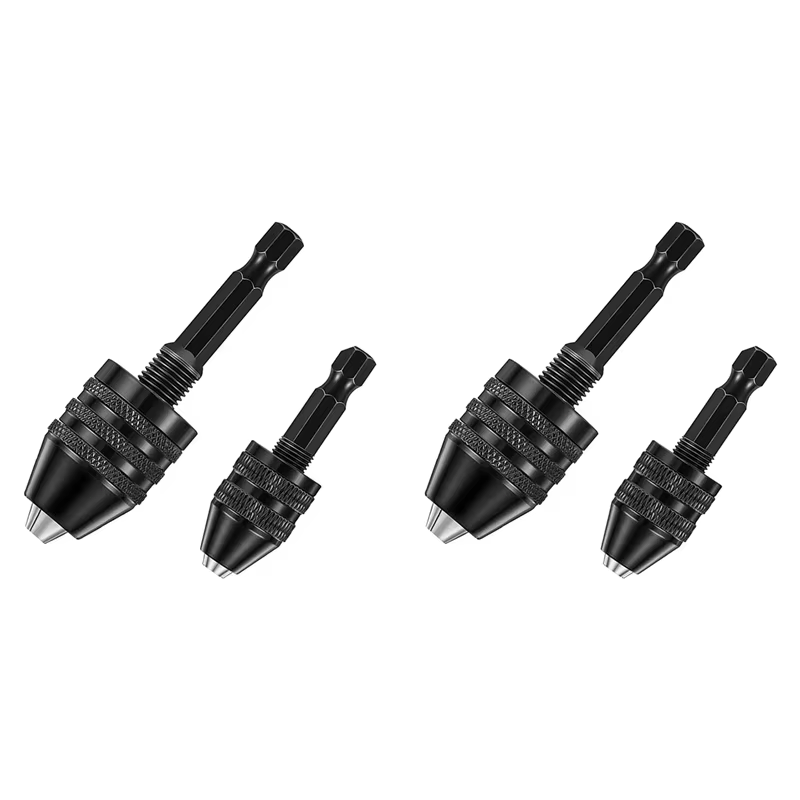 4x 1/4" Hex Shank Keyless Drill Chuck Conversion Adapter Bit Quick Change Driver