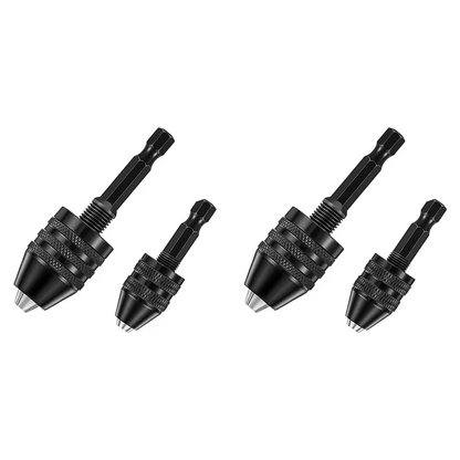 4x 1/4" Hex Shank Keyless Drill Chuck Conversion Adapter Bit Quick Change Driver
