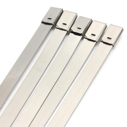 W 1/2" L 11-3/4" Stainless Steel Ball Lock ZIP Ties Straps Wrap Bands Cable Tie
