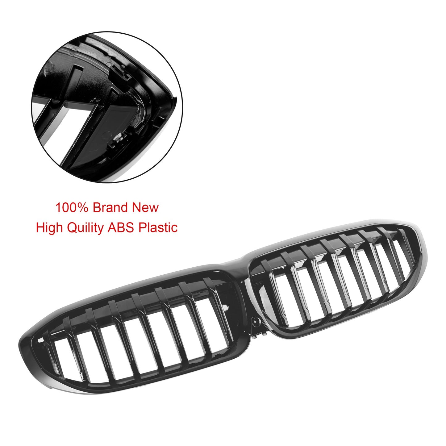 Gloss Black Kidney Grille Grill 51138072085 Fit BMW 3 Series G20 2019-2022