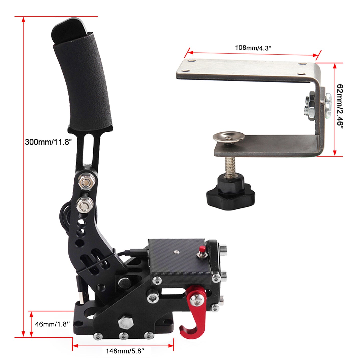 14Bit PS4/PS5 USB3.0 Handbrake Kits for Steering Wheel Thrustmaster T300RS Black