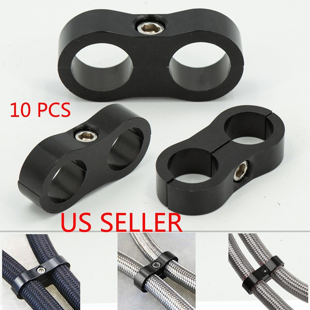 10Pcs/lot -6AN Hose Separator Clamp Bracket Adapter for 3/8 Oil Fuel Hose Line