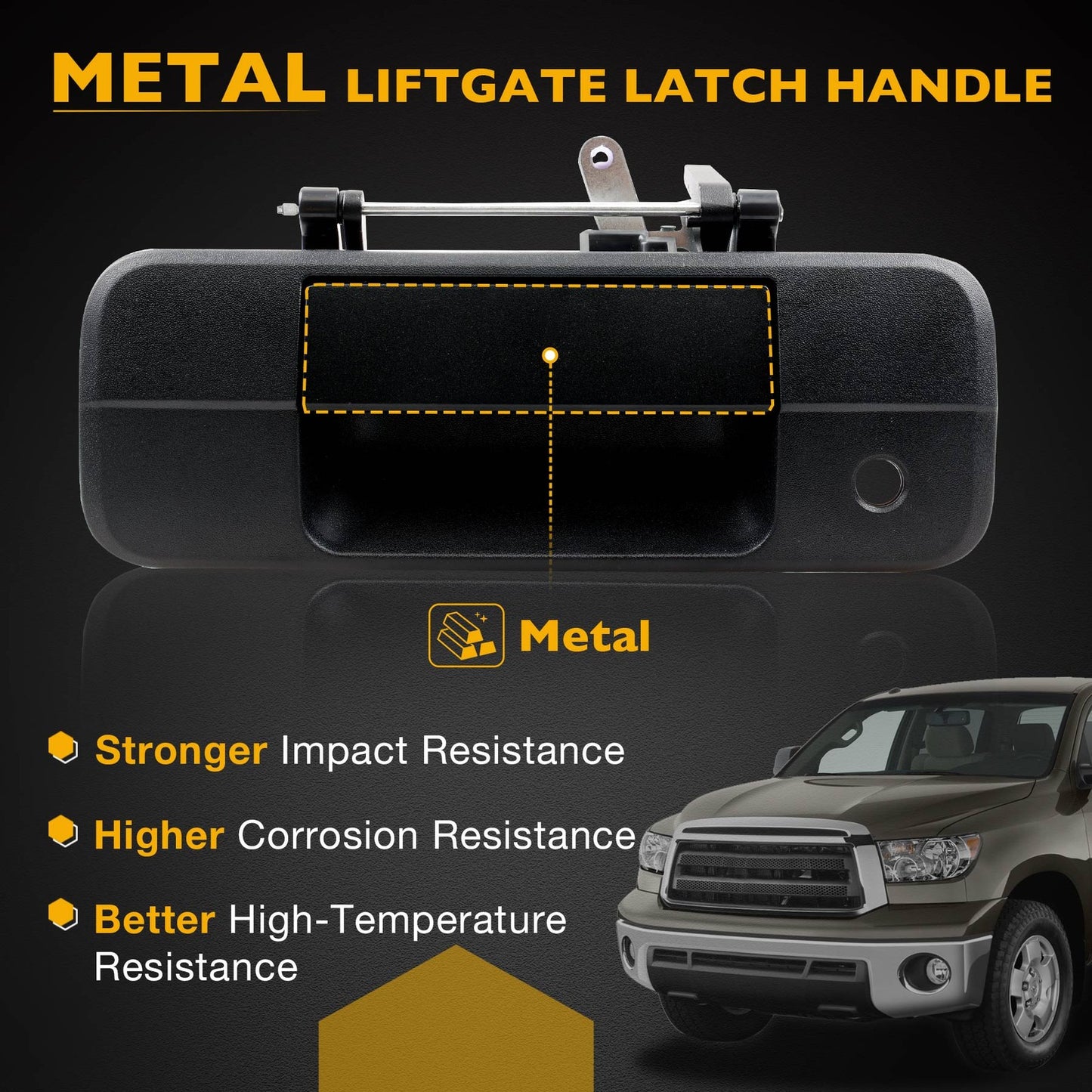 Metal Tailgate Handle Latch w/ Lock Cylinder & Key For 07-13 Toyota Tundra 81213