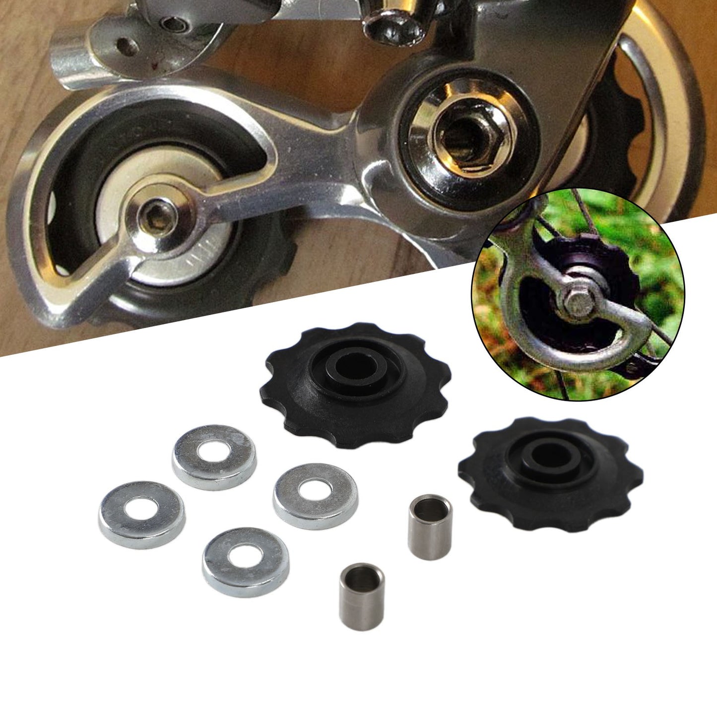 6mm Derailleur Jockey Wheel Pulley Conversion Kit For Vintage Simplex Suntour