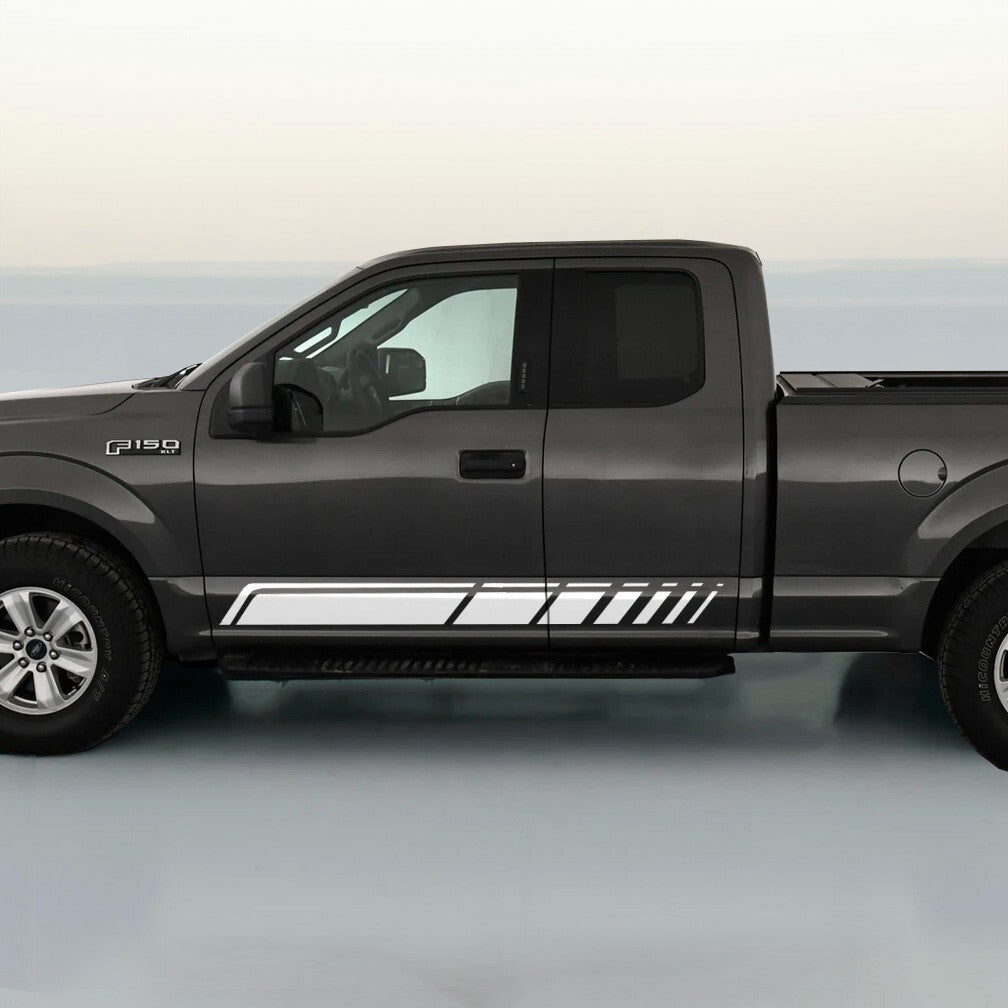 ROCKER STRIPE RALLY RACING SIDE BODY STRIPE DECAL For FORD F150 SuperCab Only