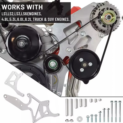 New LS Engine Serpentine Bracket Alternator Power Steering Pump Swap Conversion