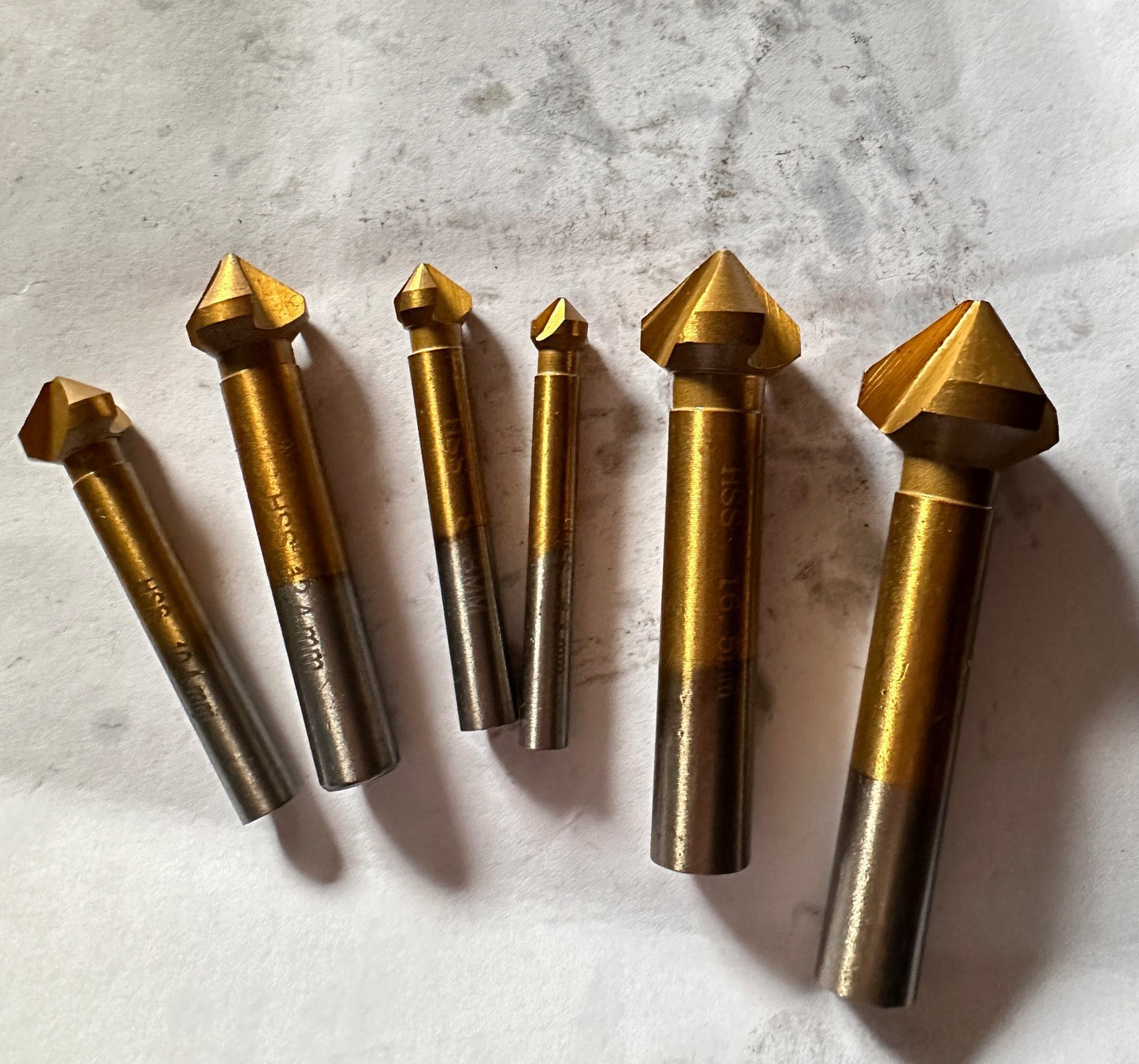 6pcs HSS 90?? Countersink Drill Bit Set 3 Flute Chamfering Tool for Steel Wood