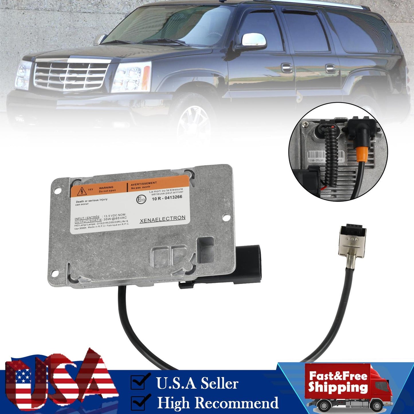 Xenon HID D1R Ballast Bulb Wire Kit 12335983 For Cadillac Escalade  2003-06 03