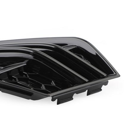 Black Front Fog Light Cover Fit For AUDI A4 B9 S-LINE 2016-2018 Bumper Grille