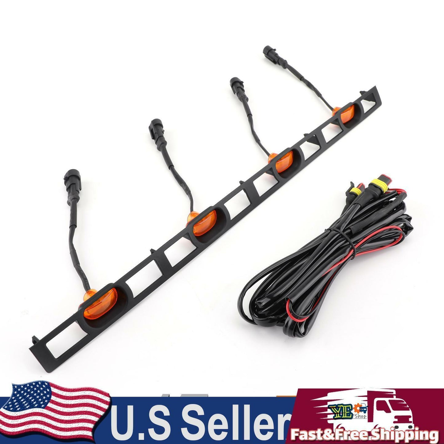 Front Bumper Hood Grille LED Lights W/Wire Harness Fits Tacoma 2012-2015 Amber