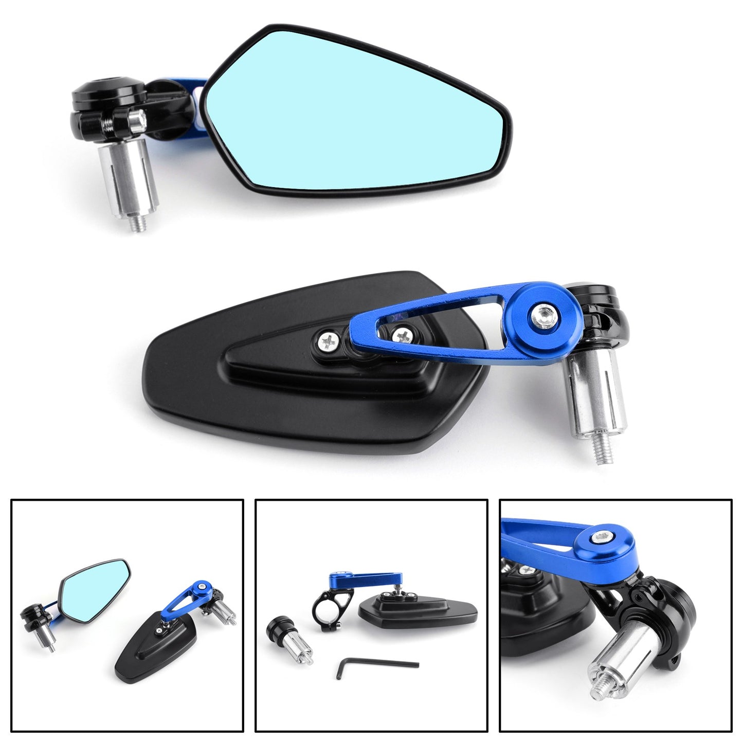 Handle Bar End Mirrors Motorcycle Rear View Wing Mirror For 250 390 690 PAIR