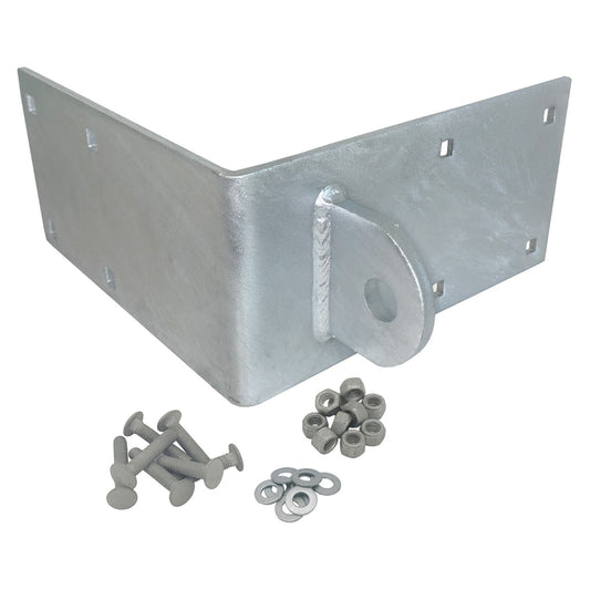 Solid Spare Floating Dock Outside Corner Hinge Plate, Male - Heavy-Duty Galvanized Steel