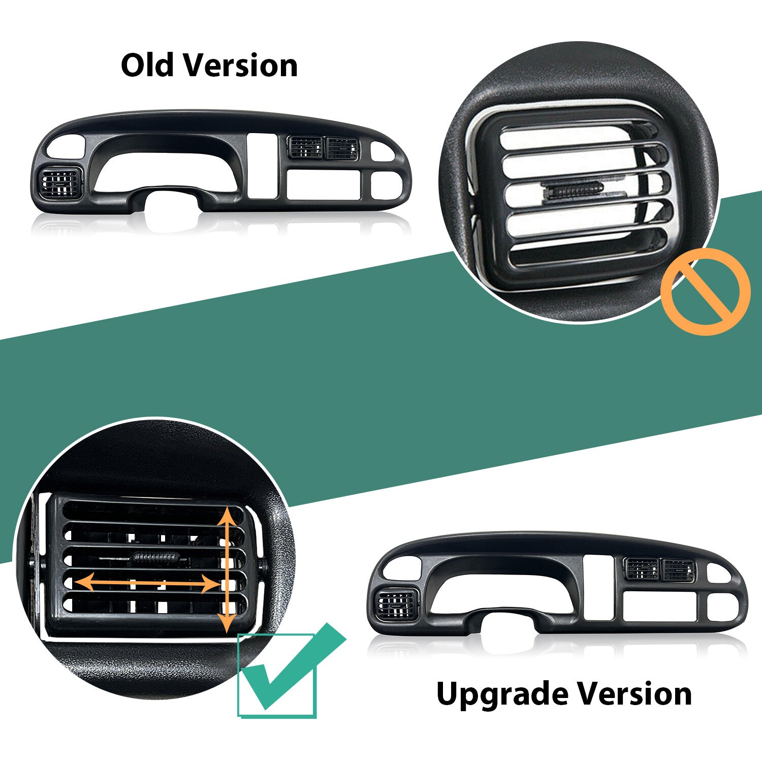 Solid Spare Dash Instrument Panel Pad Replacement Vent For 98-02 01 Dodge Ram 1500 2500 3500