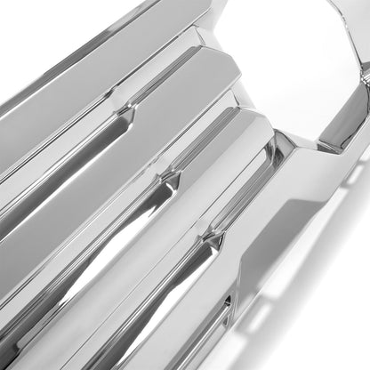 Solid Spare Front Lower Bumper Filler Grille Plate Chrome For 19-21 22 GMC Sierra 1500