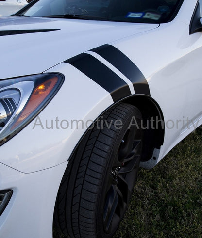 4" Dual Fender Stripe Hash Mark Stripe Decal For Hyundai Genesis / Genesis Coupe