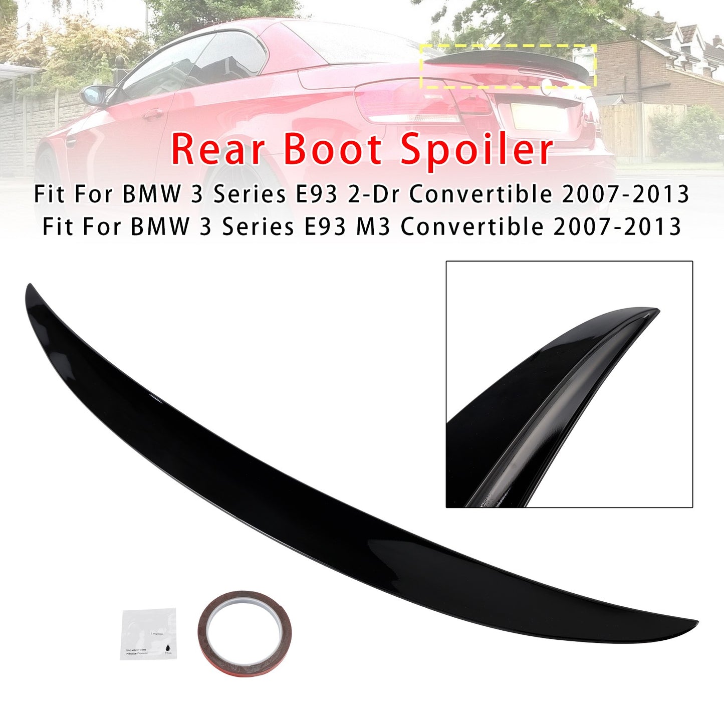 Gloss Black Rear Boot Spoiler For BMW 3 Series E93 Convertible 2007-2013