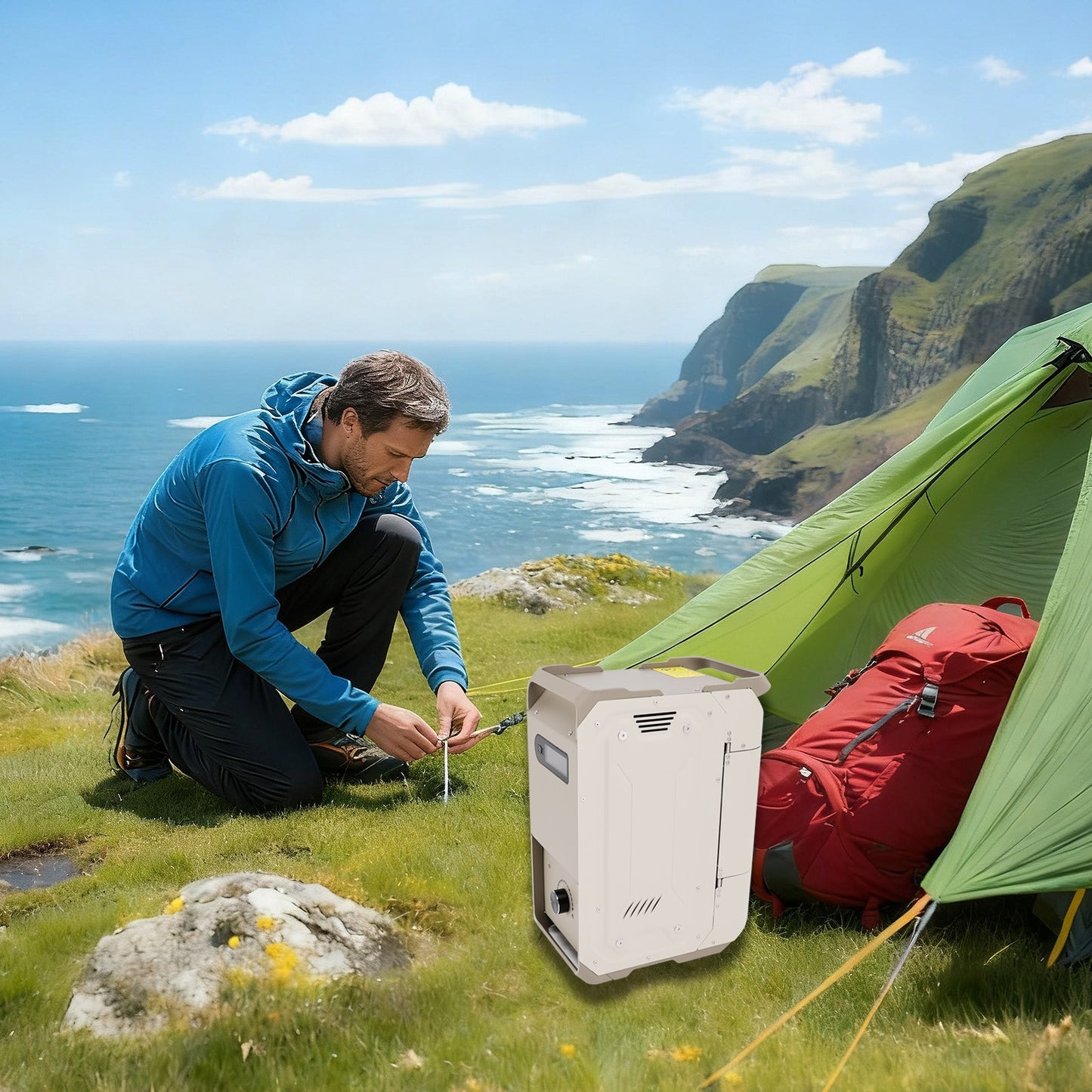 Portable Water Heater For RV Camping  7800mAh 3.3h Rechargeable Camping Cleaning