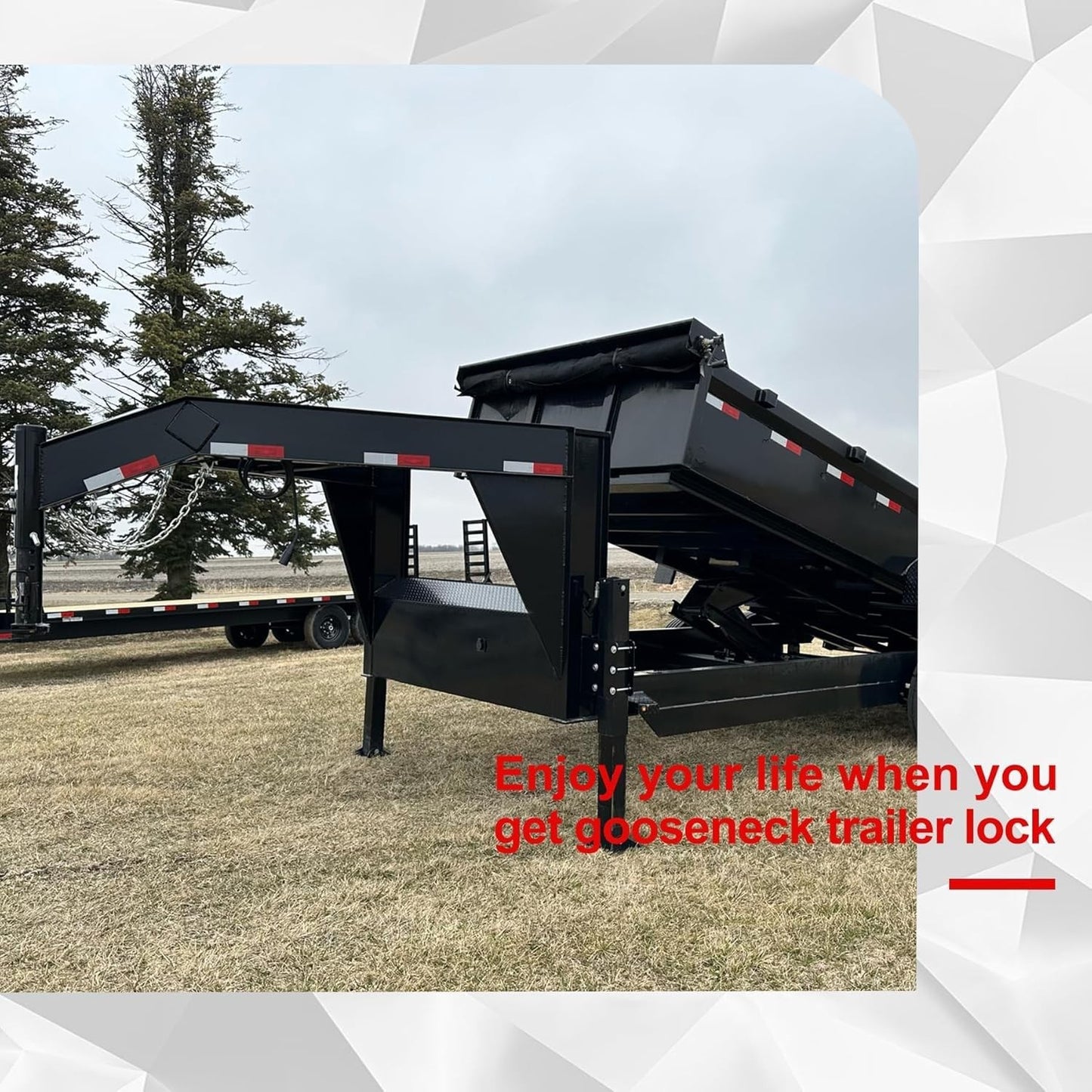 Black Gooseneck Trailer Lock w/ key lock for RVs Livestock Haulers Trailers