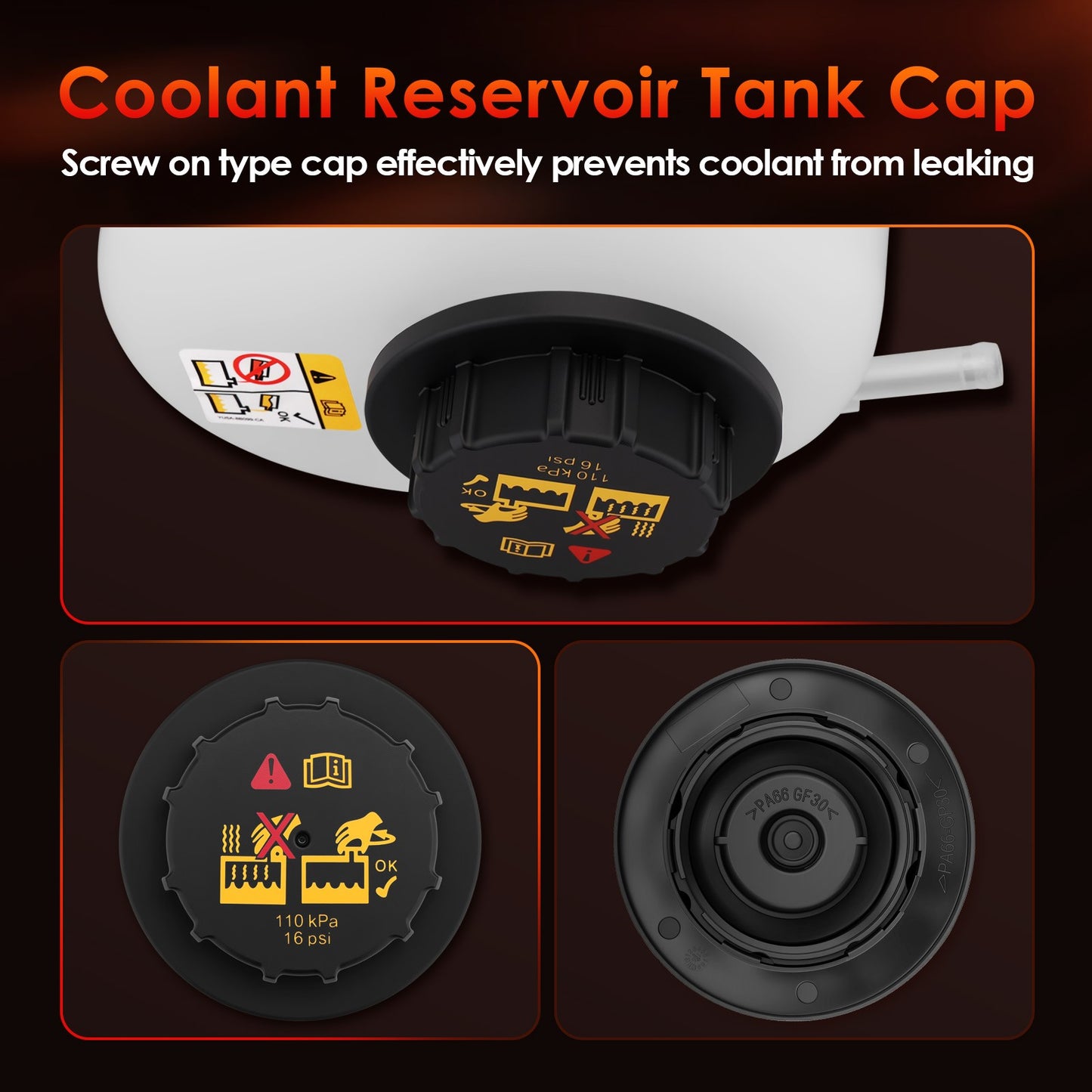 Coolant Reservoir Overflow Tank w/ Cap For 01-11 Ford Ranger Mazda B2300 2.3L L4