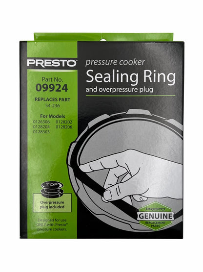 Solid Spare Presto 09924 Pressure Cooker Sealing Ring Gasket & Overpressure Plug