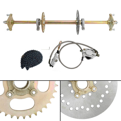 32" ATV Quad Go Kart Rear Live Axle Kit Sprocket Brake Wheel Hub Brake Assembly
