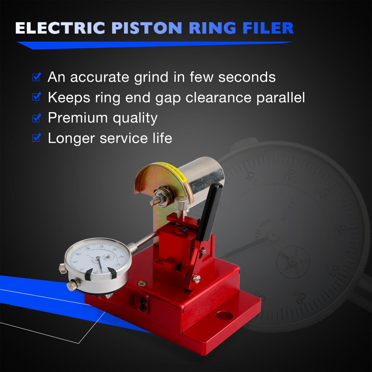 Electric Engine Piston Ring Filer Grinder For Proform 66765，2-Wheels 120 Grit