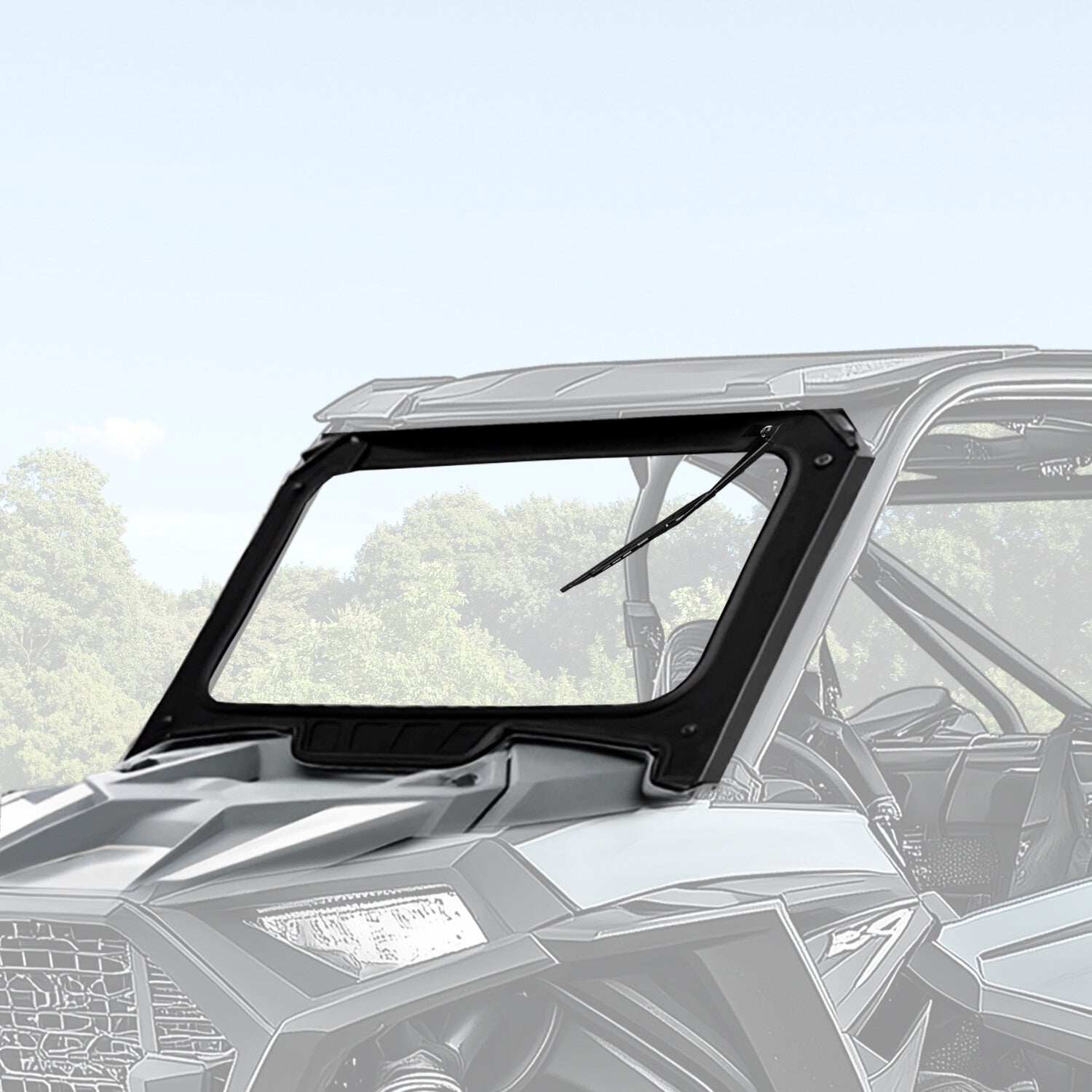 Solid Spare Glass Front Full Windshield For 2019-2023 Polaris RZR XP/ XP4 1000 Black