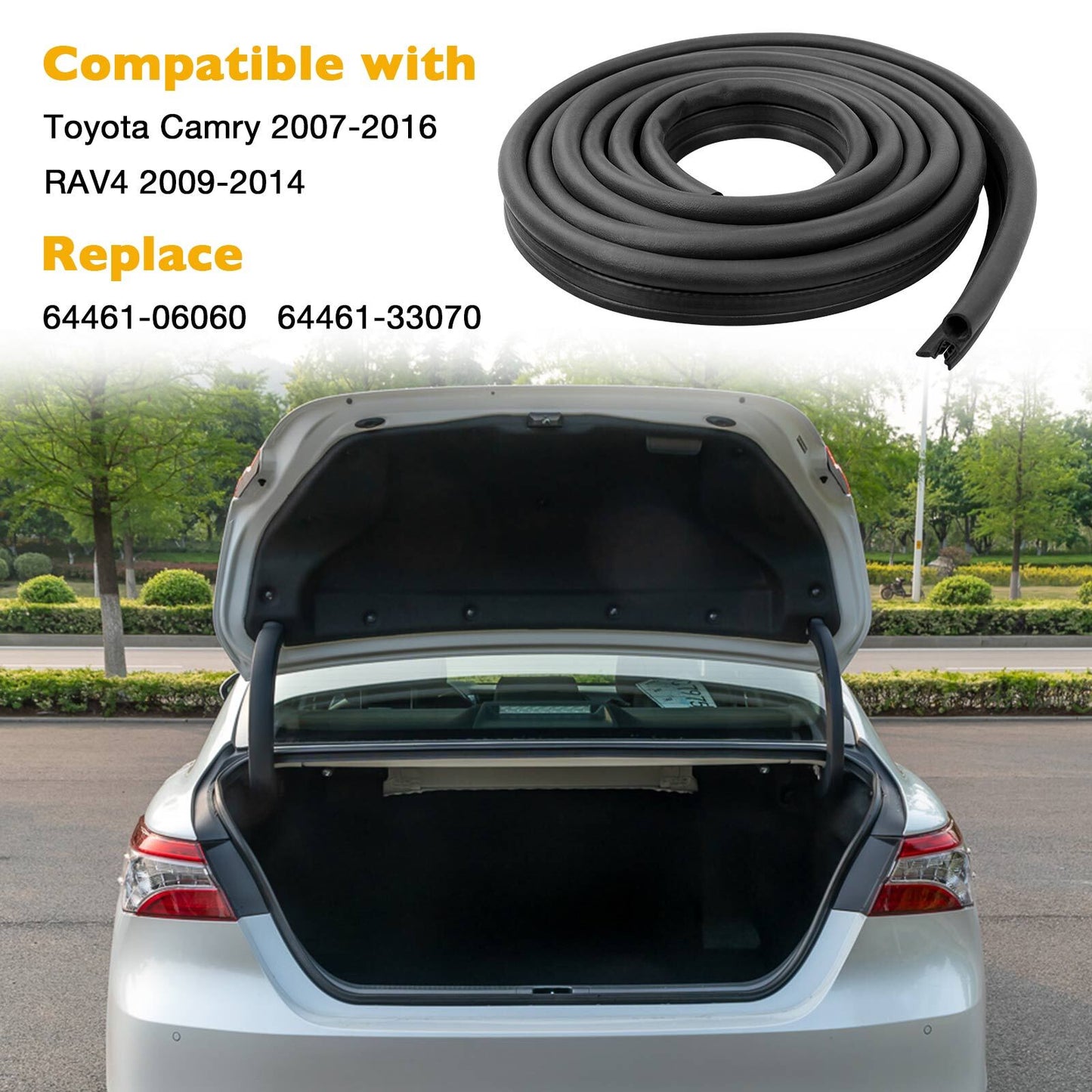 64461-06060 Rear Trunk Lid Weatherstrip Rubber Seal For 07-16 Toyota Camry RAV4