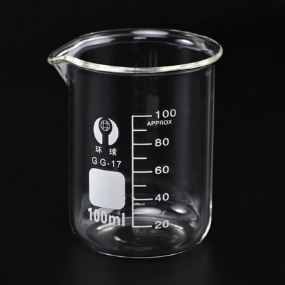 1Set Low Form Glass Beaker 5 10 25 50 100ml Borosilicate Measuring Lab Glassware