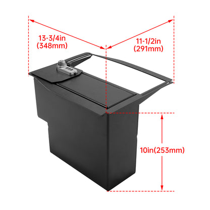 Solid Spare Floor Center Console Lock Safe Storage For 15-20 F150/Raptors 17-22 F250 F350