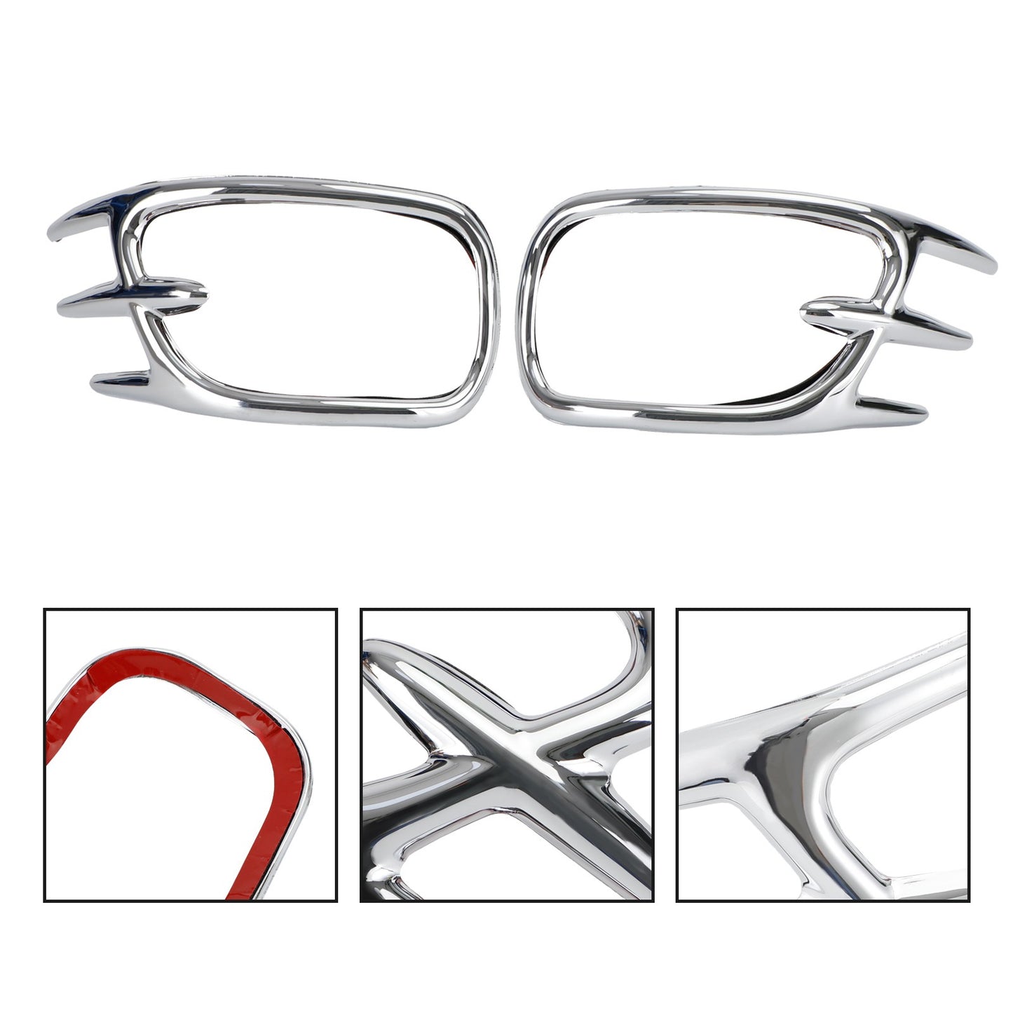 Goldwing Chrome Fairing Mirror Back Accent Grilles for 2001-2011 Honda GL1800
