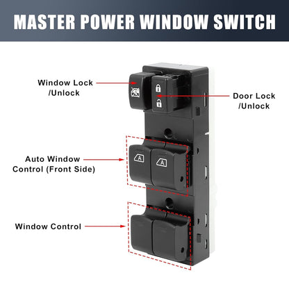 New Power Window Control Switch for 2009-2014 Nissan Murano Driver Side