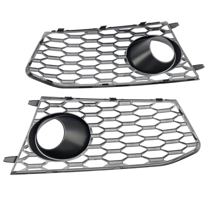 Pair Front Bumper Fog Light Lamp Frame Grille Covers Fit Audi RS7 2014-2018*