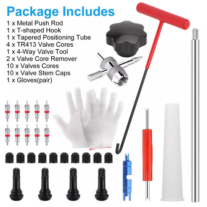 Tire Valve Stem Core Replacement Tool Kit TR413 Valve Core Remover Installer