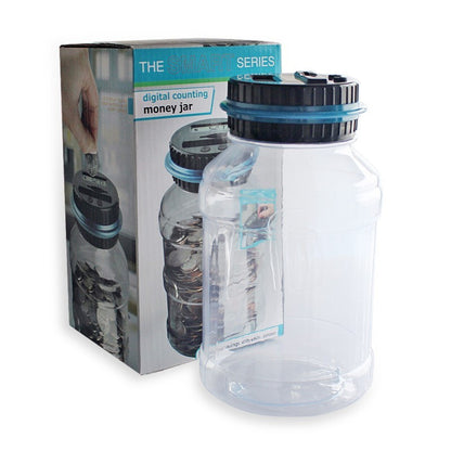 Blue Digital Coin Bank Vcertcpl 1.8L LCD Counting Money Jar for All Coins