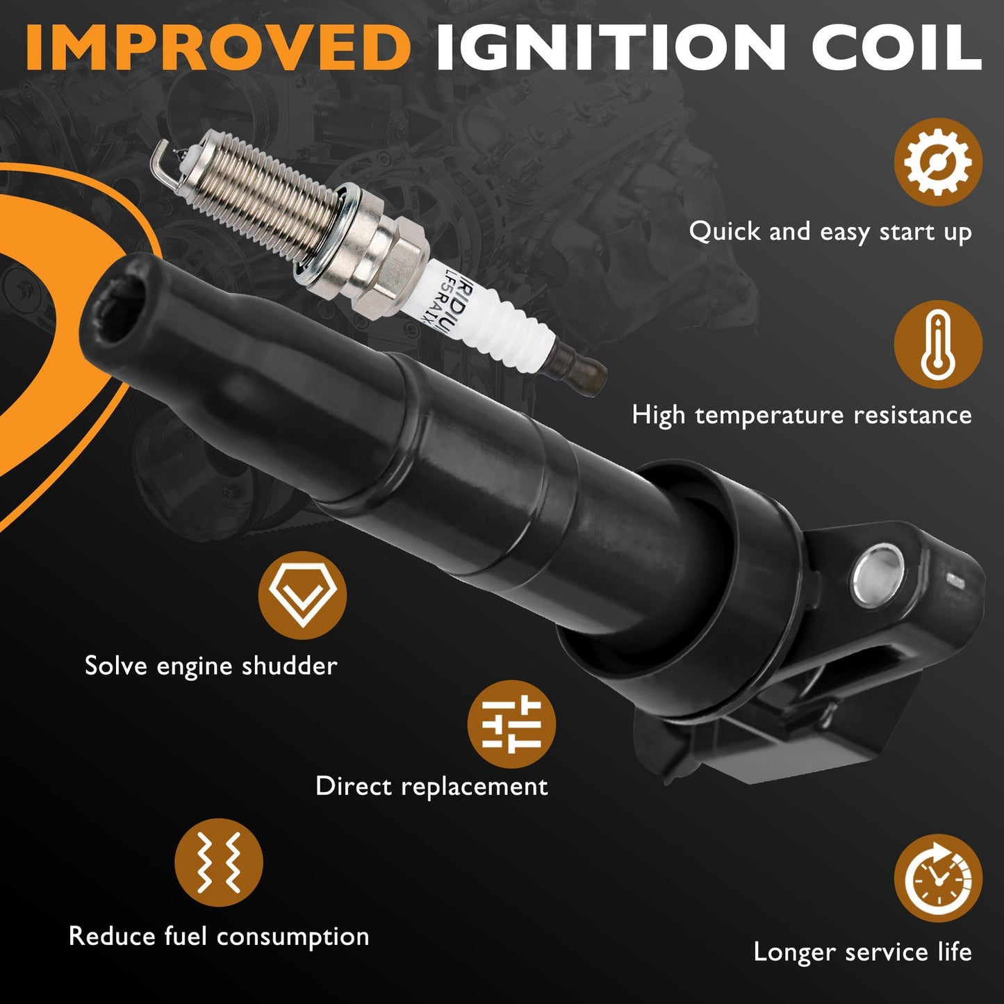 4X Ignition Coils & Iridium Spark Plug Pack For 09-13 Kia Sorento Hyundai Tucson